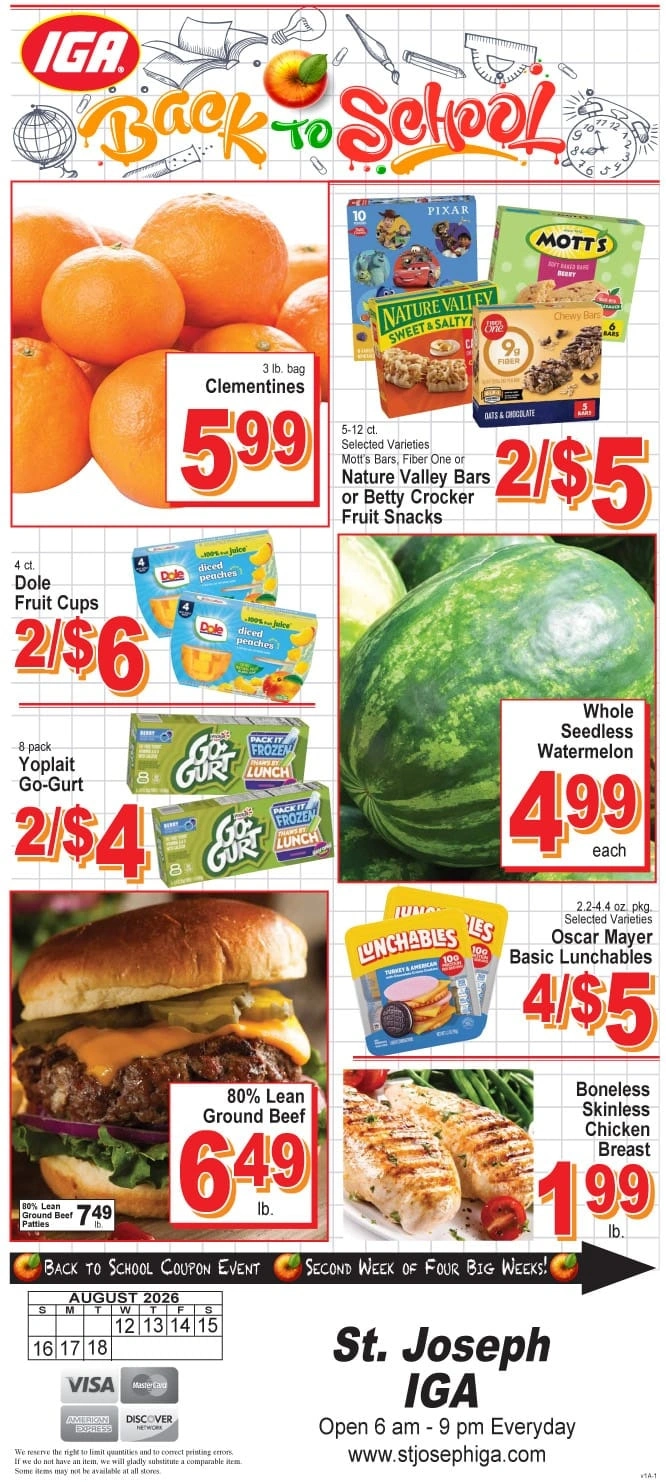 St. Joseph IGA flyer page 1
