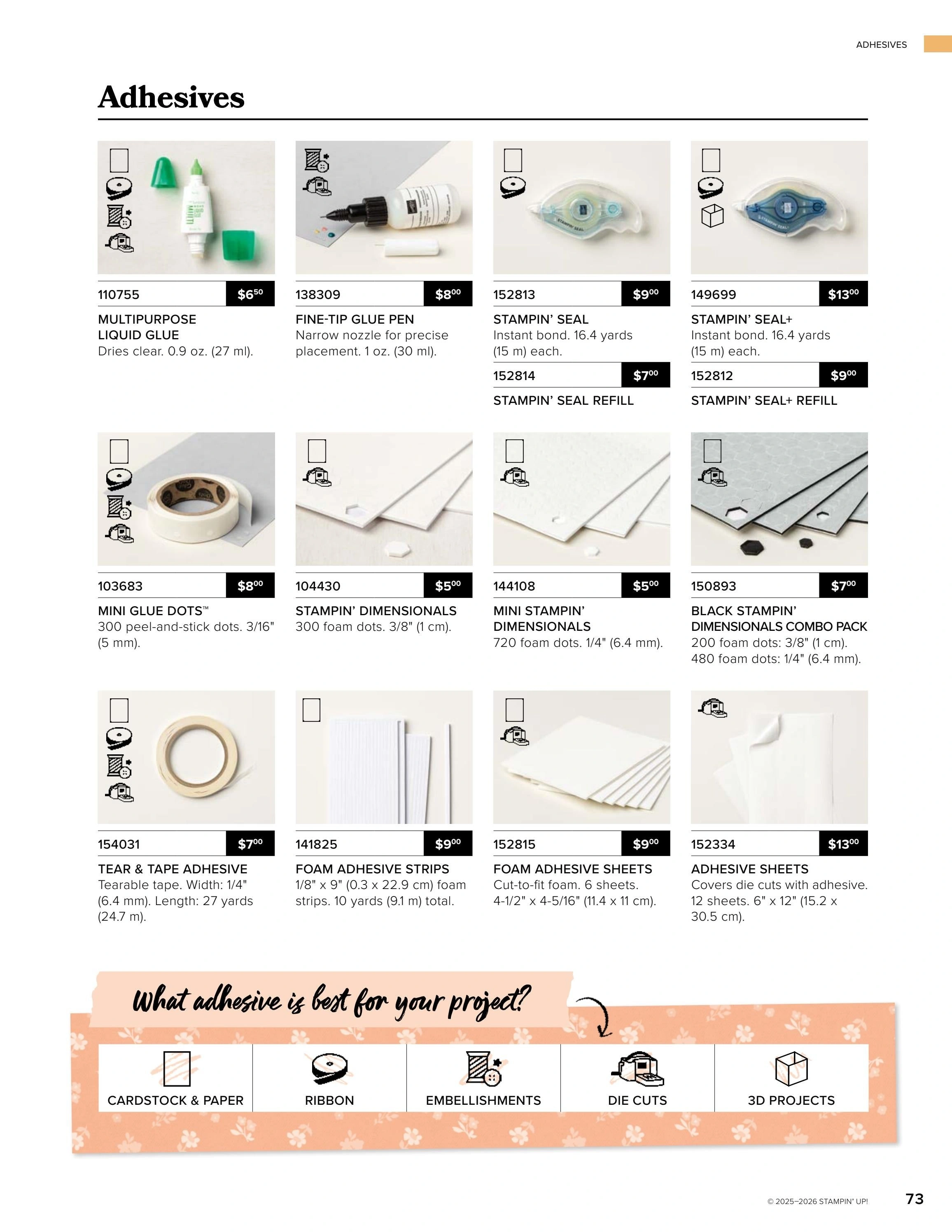 Stampin' Up! flyer page 73