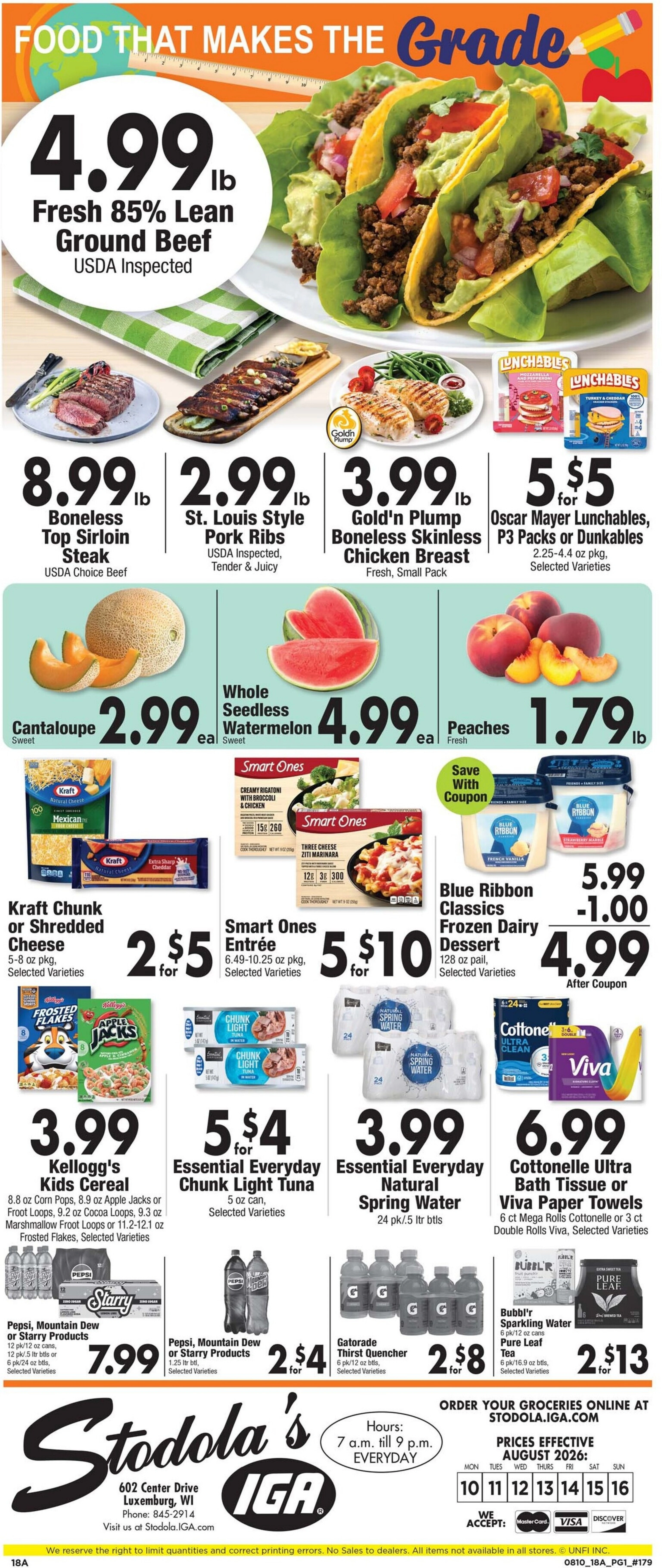Stodola's IGA flyer page 1