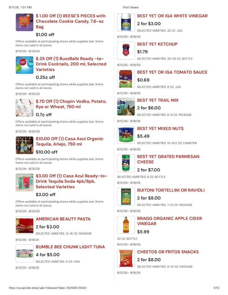 Susanville Supermarket IGA flyer page 3