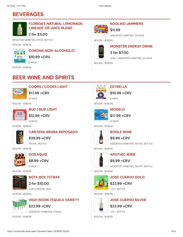 Susanville Supermarket IGA flyer page 9