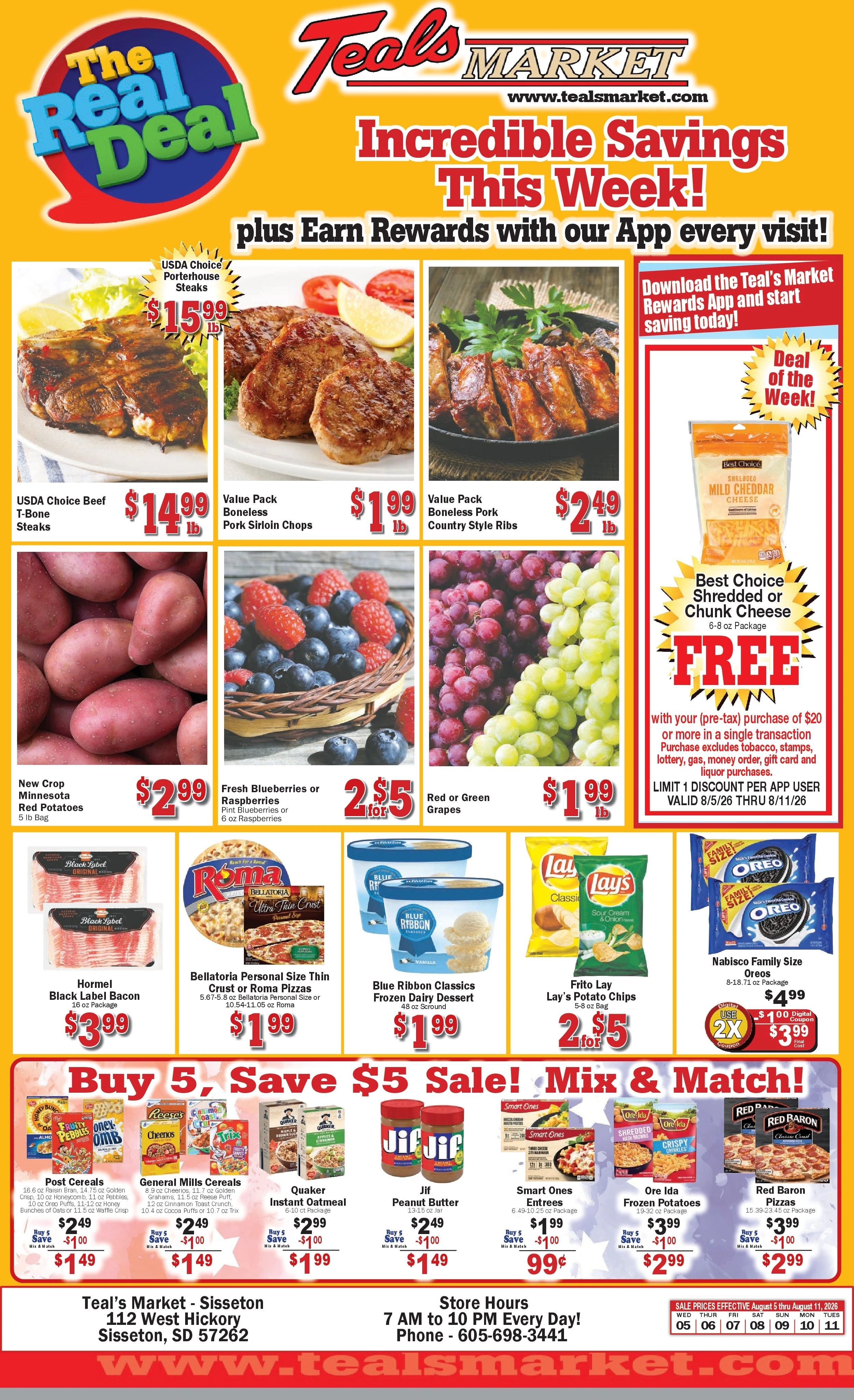 Teal's Market flyer page 1