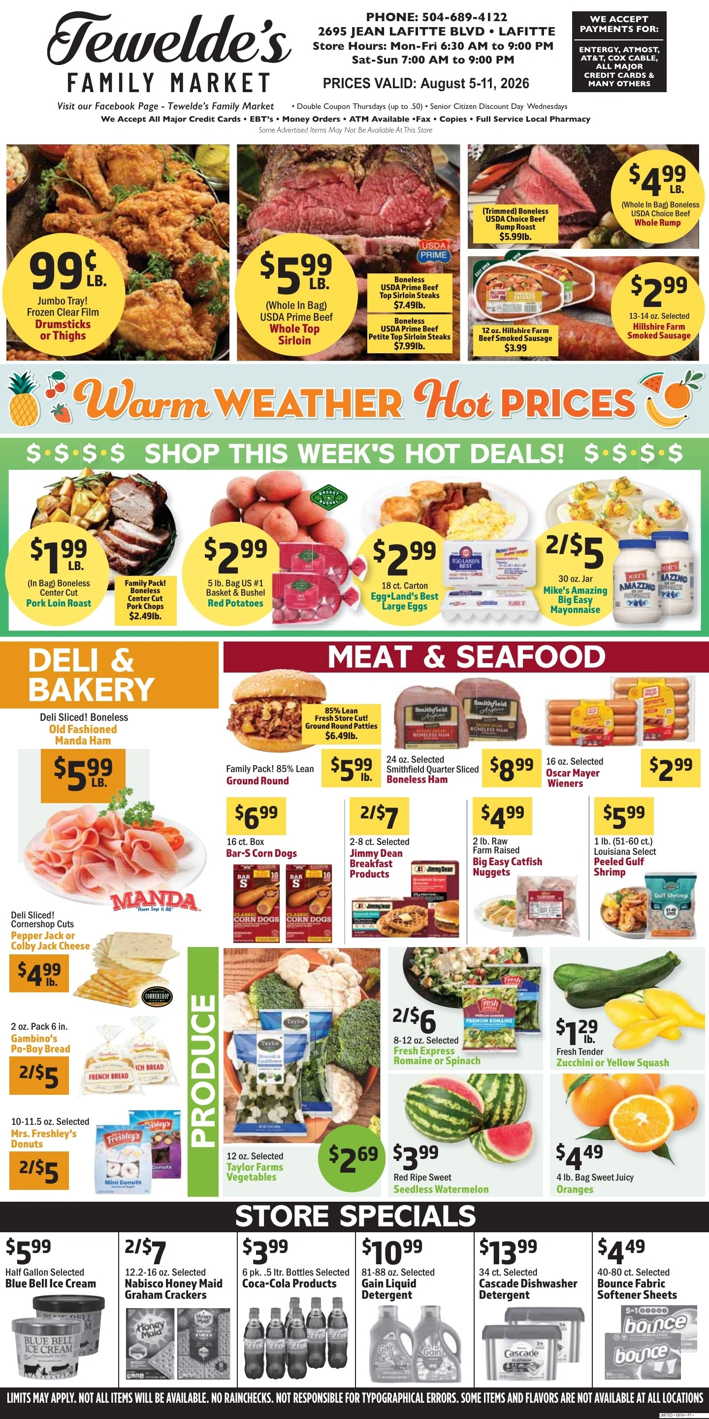Tewelde's Family Market flyer page 1