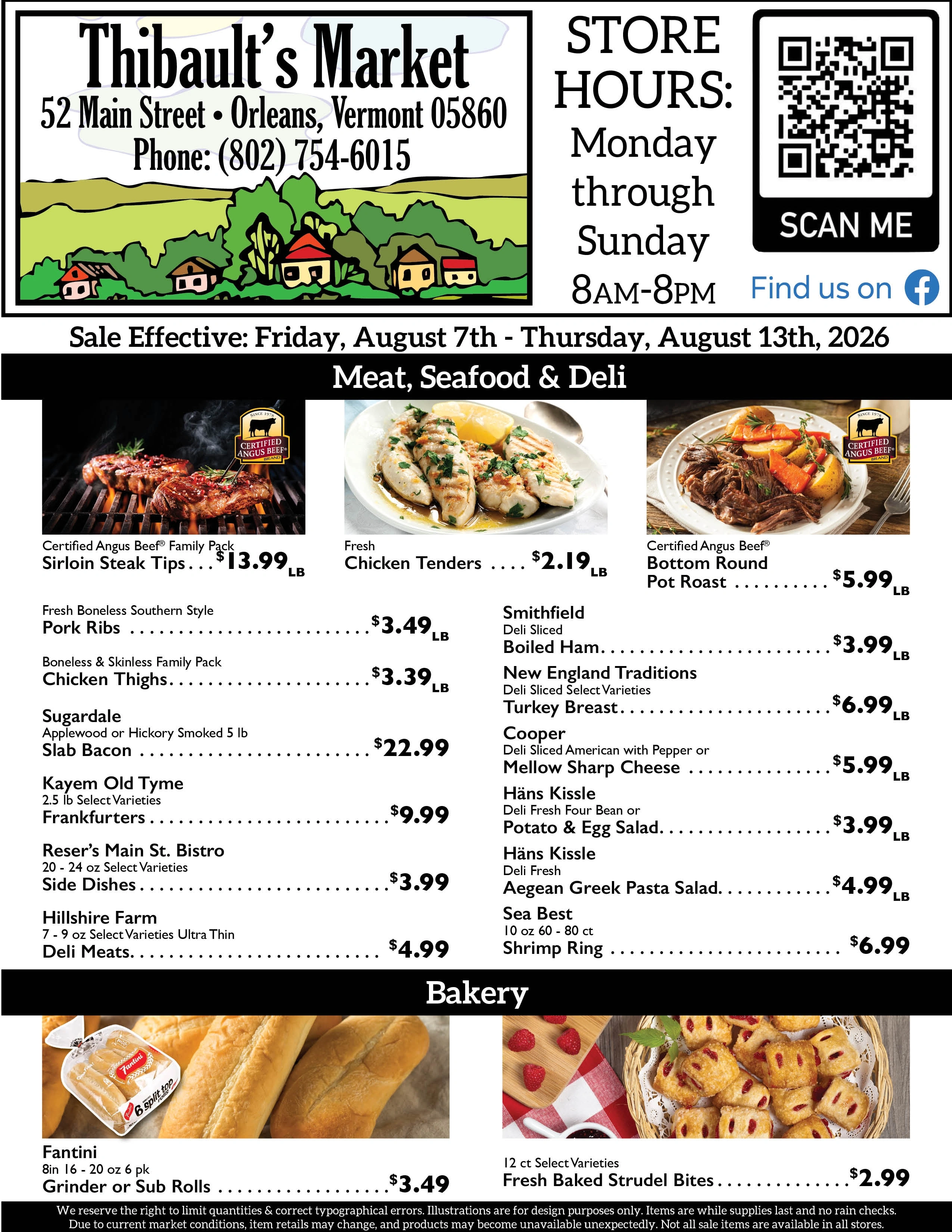 Thibault's Market flyer page 1