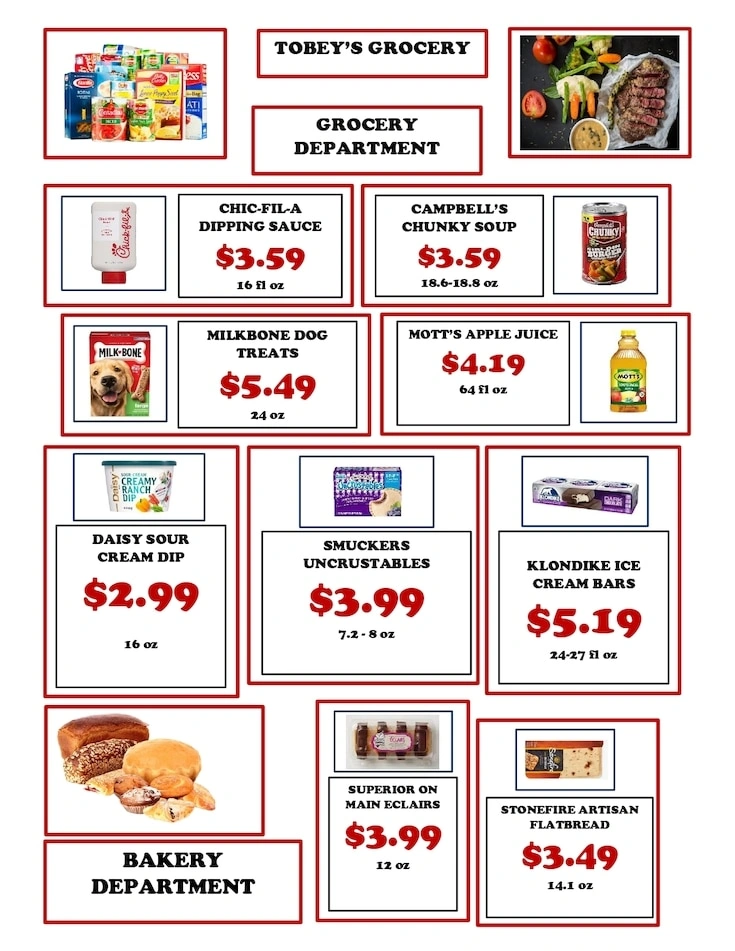 Tobey's Grocery flyer page 2
