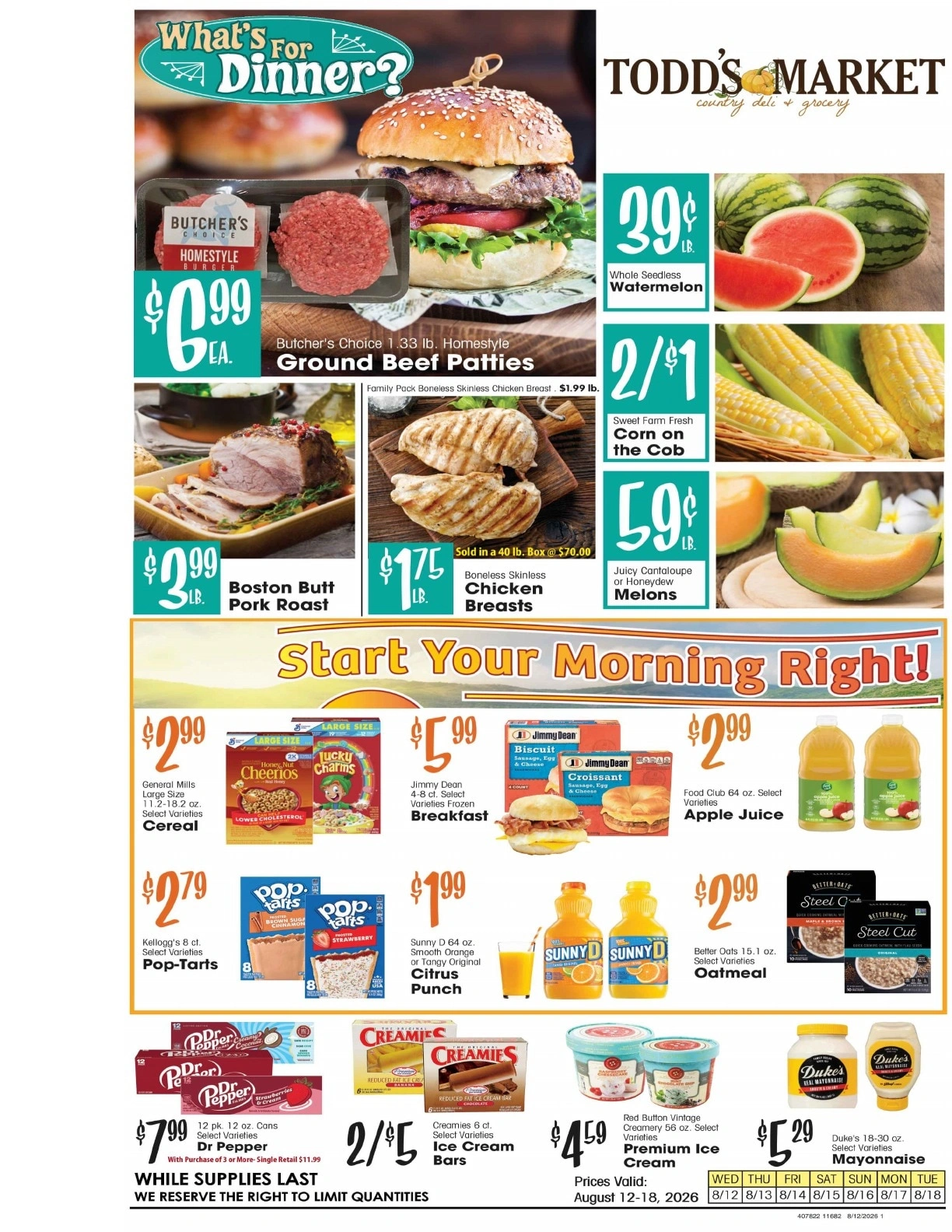 Todd's Market flyer page 1