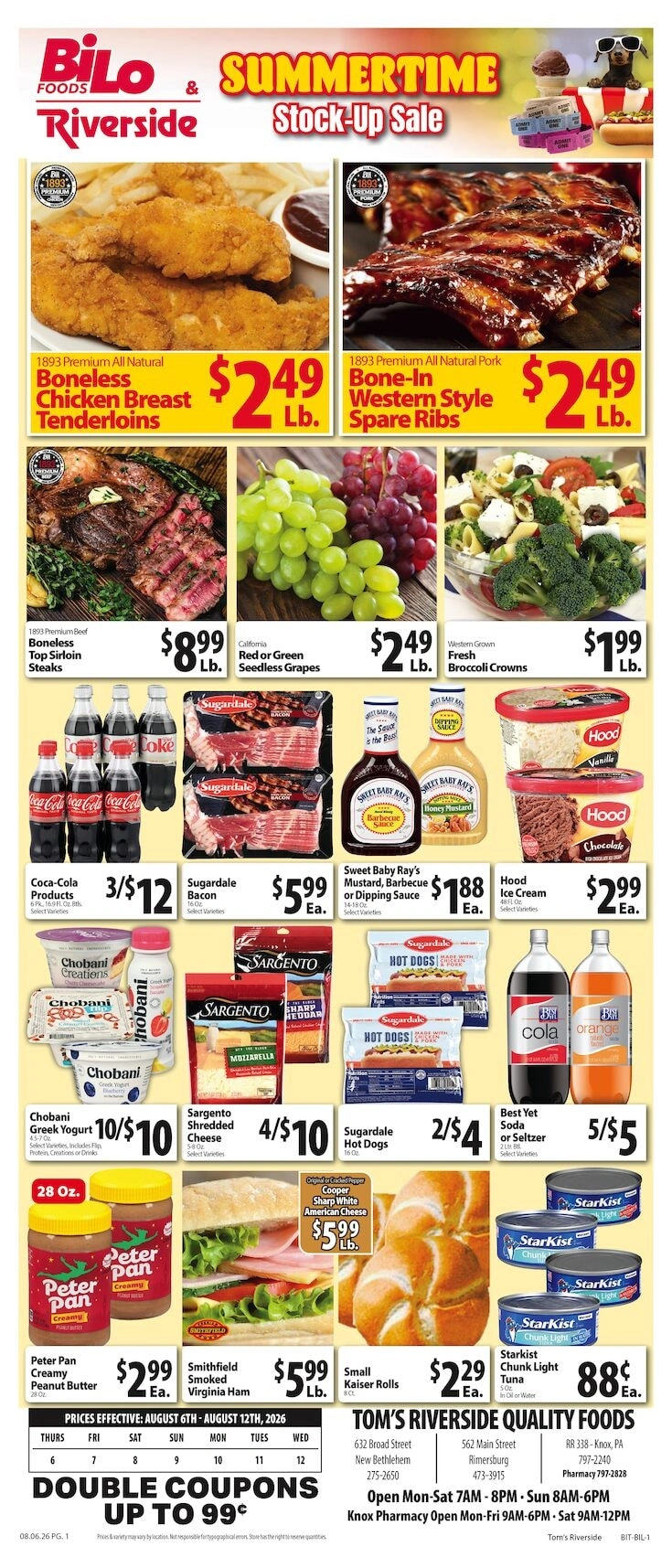 Tom's Riverside flyer page 1