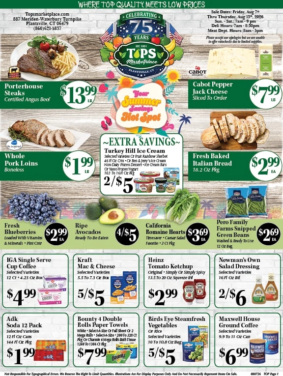 Tops Marketplace flyer page 1