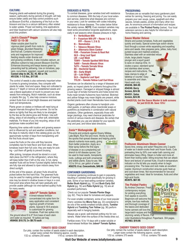 Totally Tomatoes flyer page 9