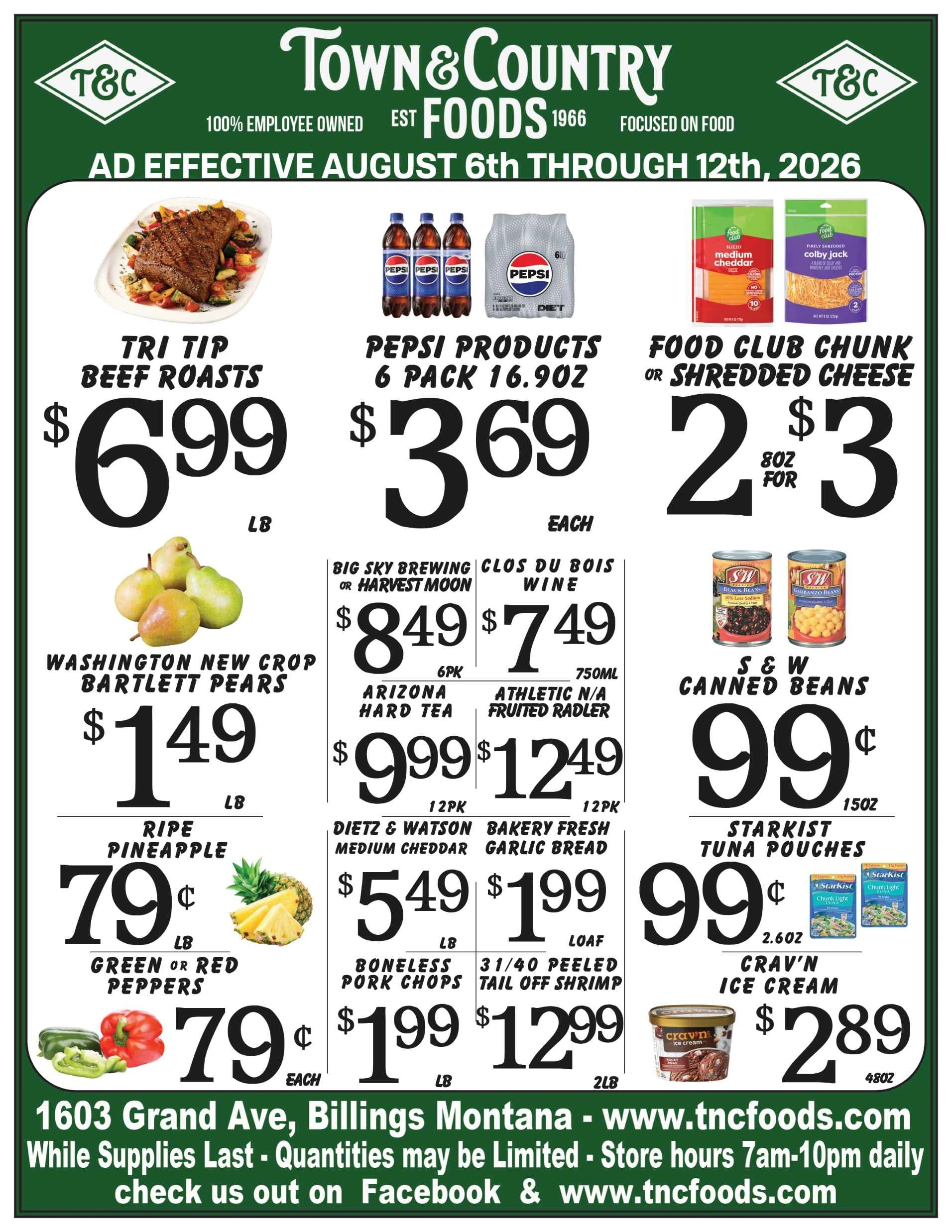 Town & Country Foods flyer page 1