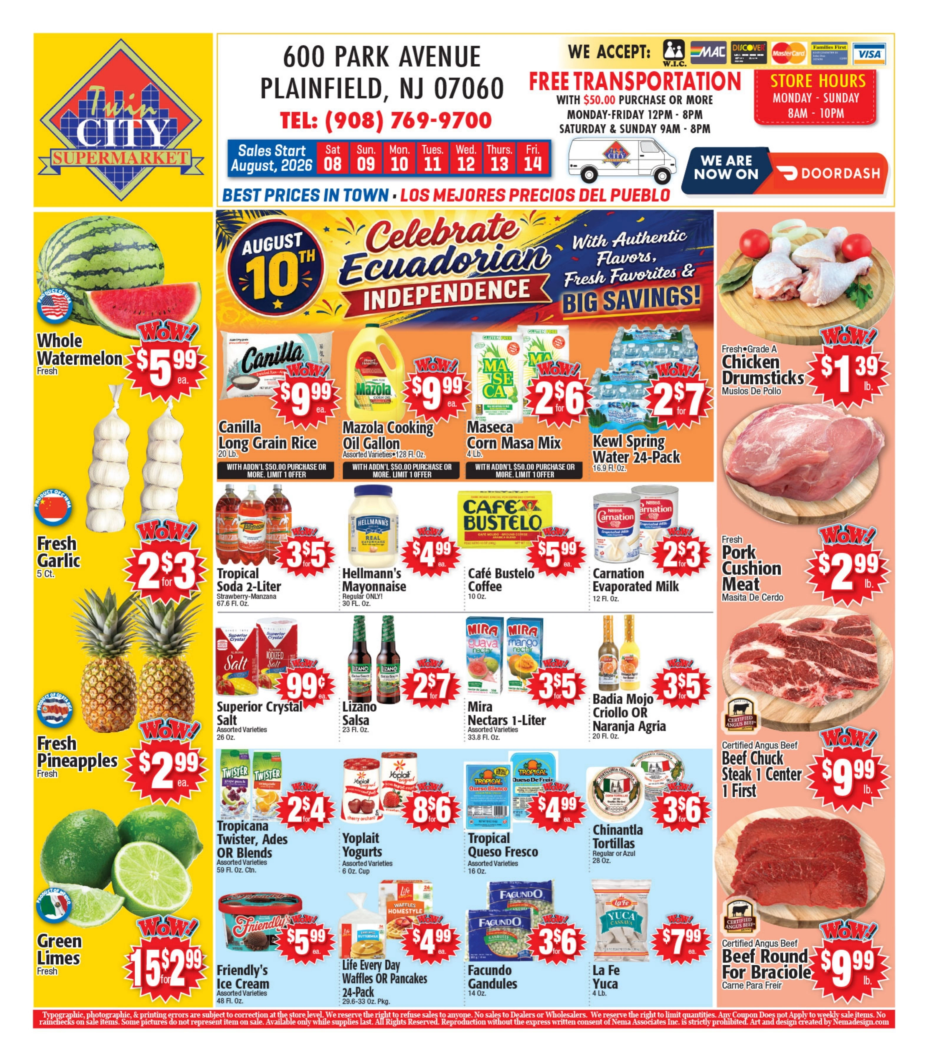 Twin City Supermarket flyer page 1
