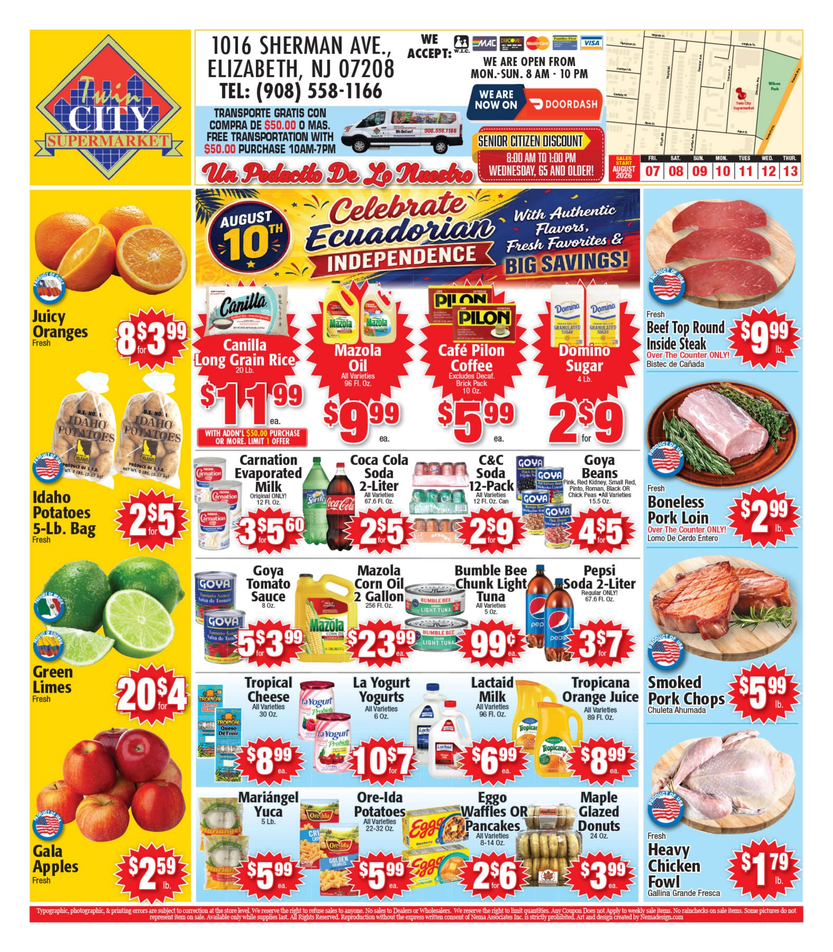 Twin City Supermarket flyer page 1