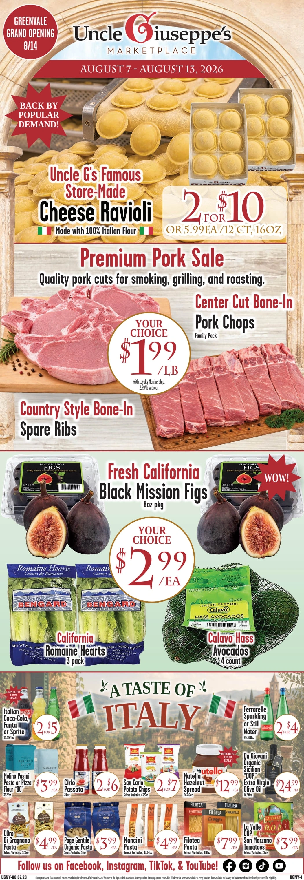 Uncle Giuseppe's Marketplace flyer page 1