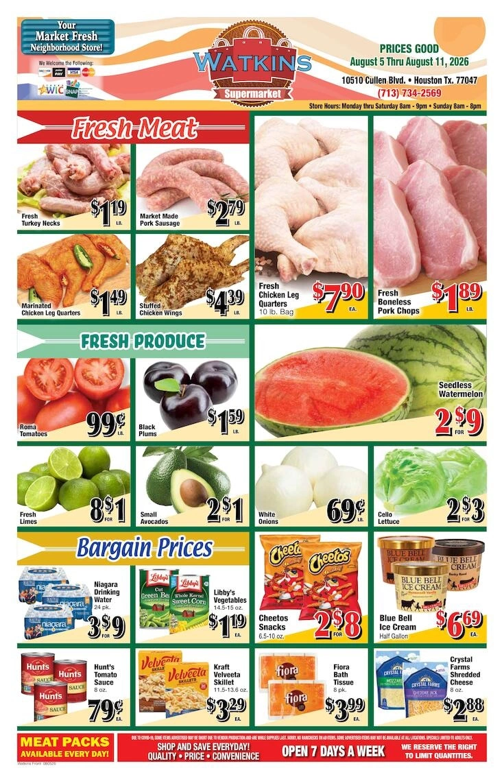 Watkins Supermarket flyer page 1