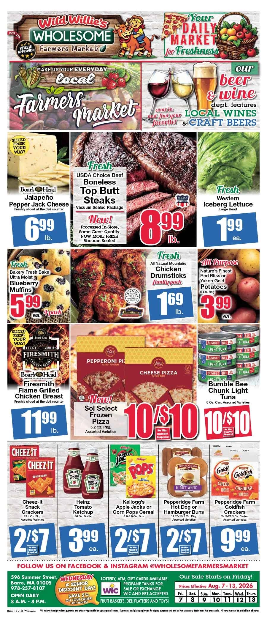 Wholesome Farmers Market flyer page 1
