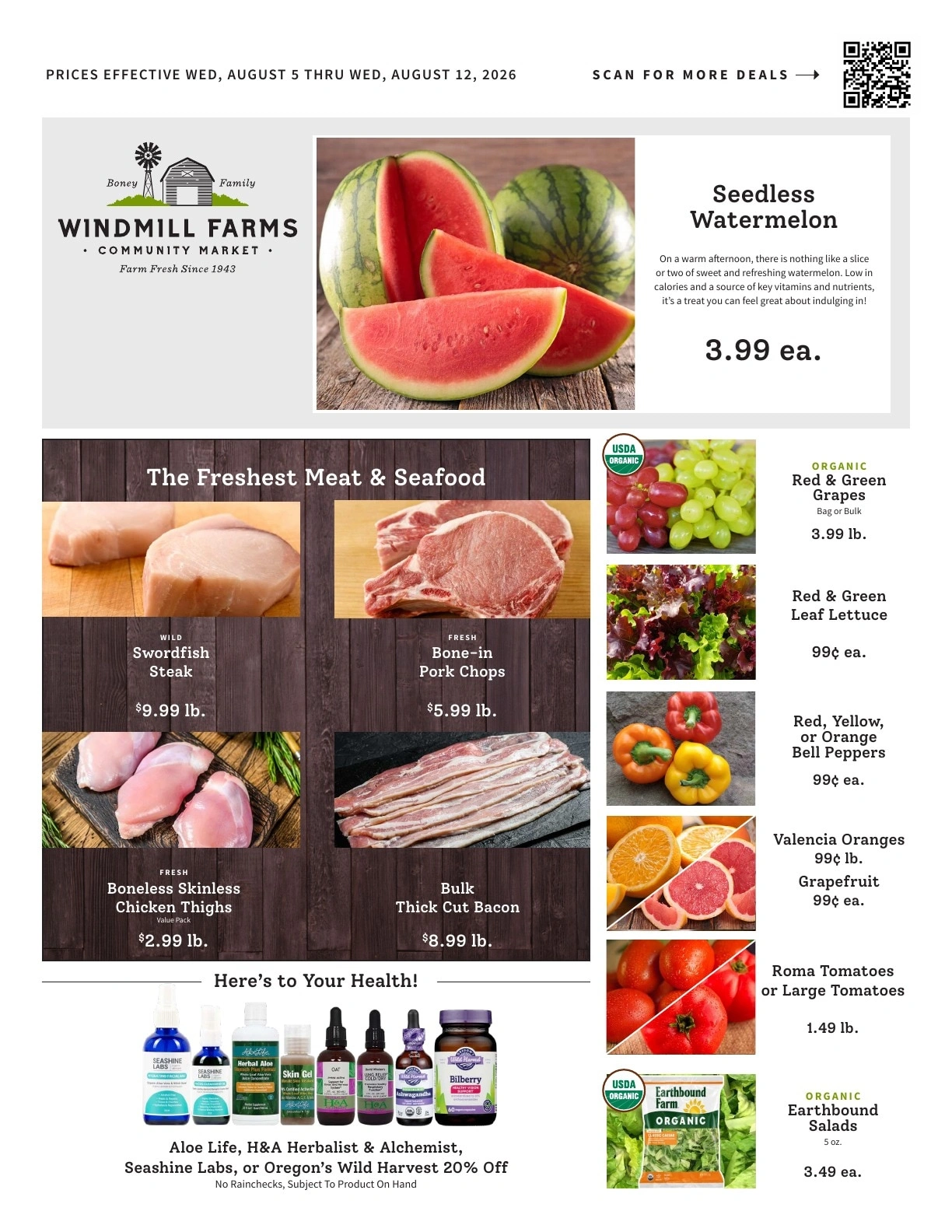 Windmill Farms Market flyer page 1