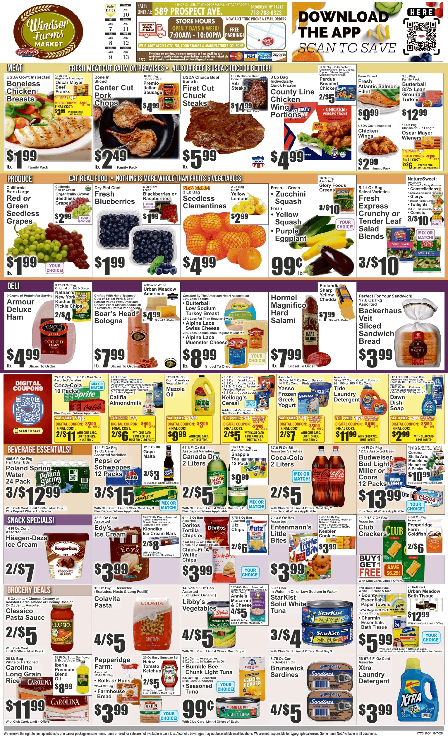 Windsor Farms Market flyer page 1