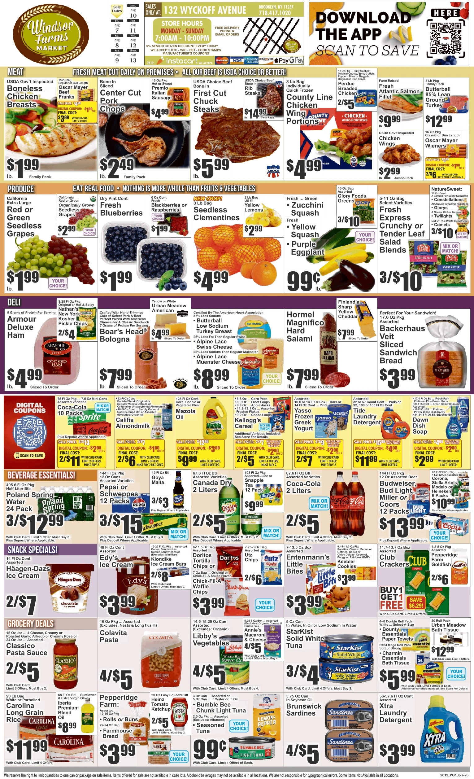 Windsor Farms Market flyer page 1