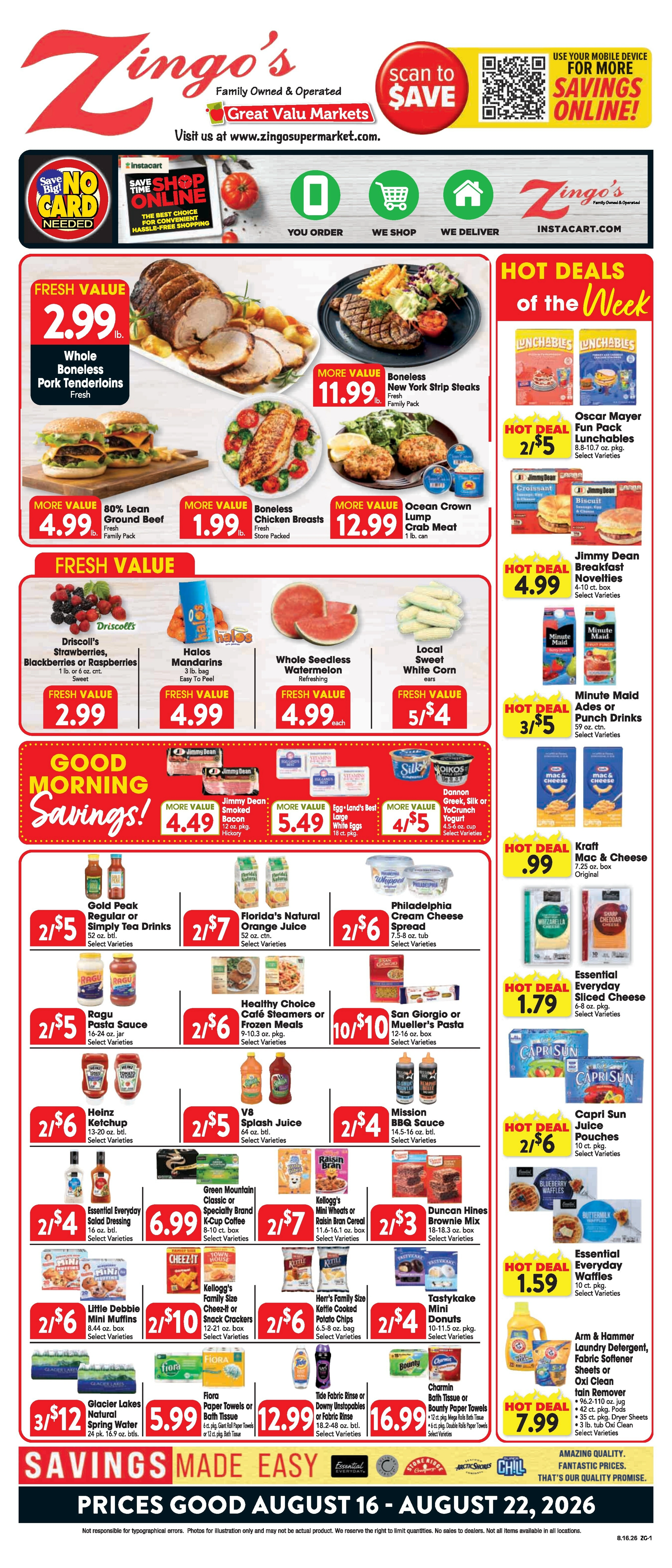 Zingo's Supermarket flyer page 1